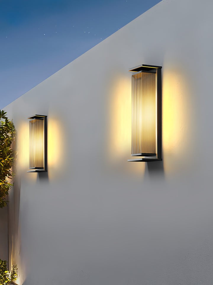 Solar-Powered Rectangular Outdoor Wall Sconce