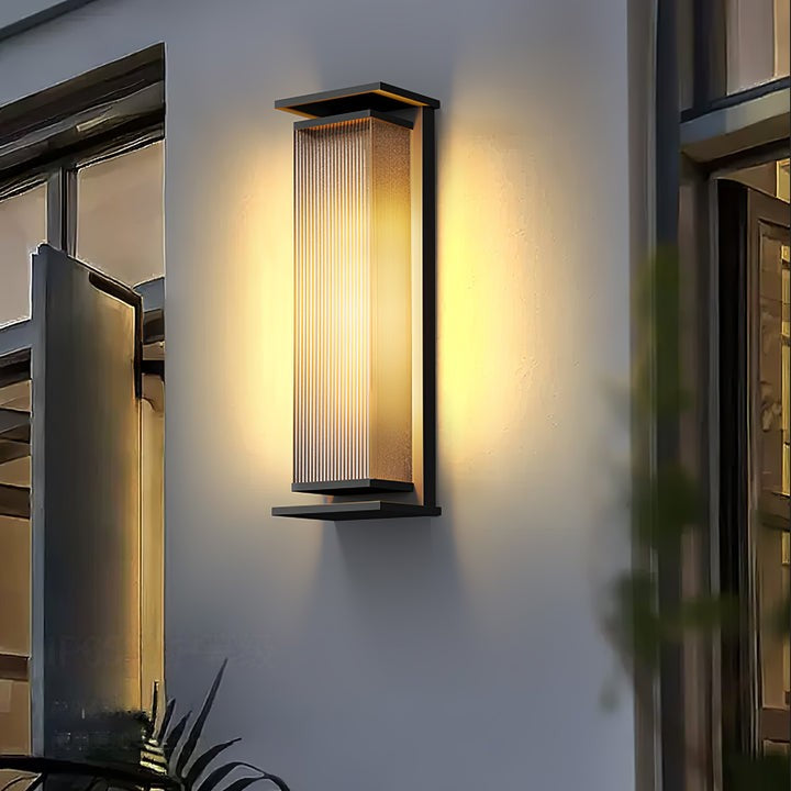 Solar-Powered Rectangular Outdoor Wall Sconce