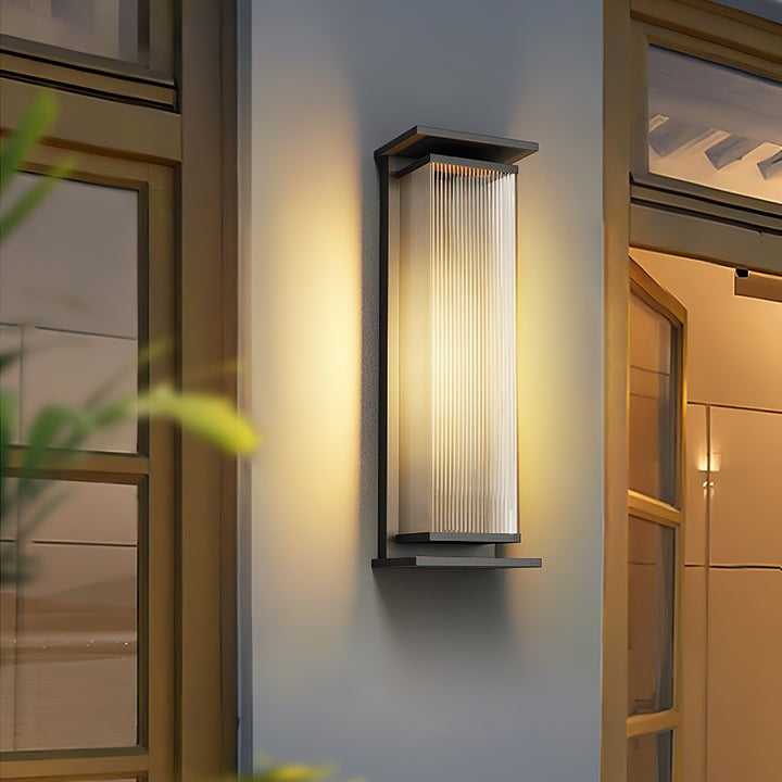 Solar-Powered Rectangular Outdoor Wall Sconce