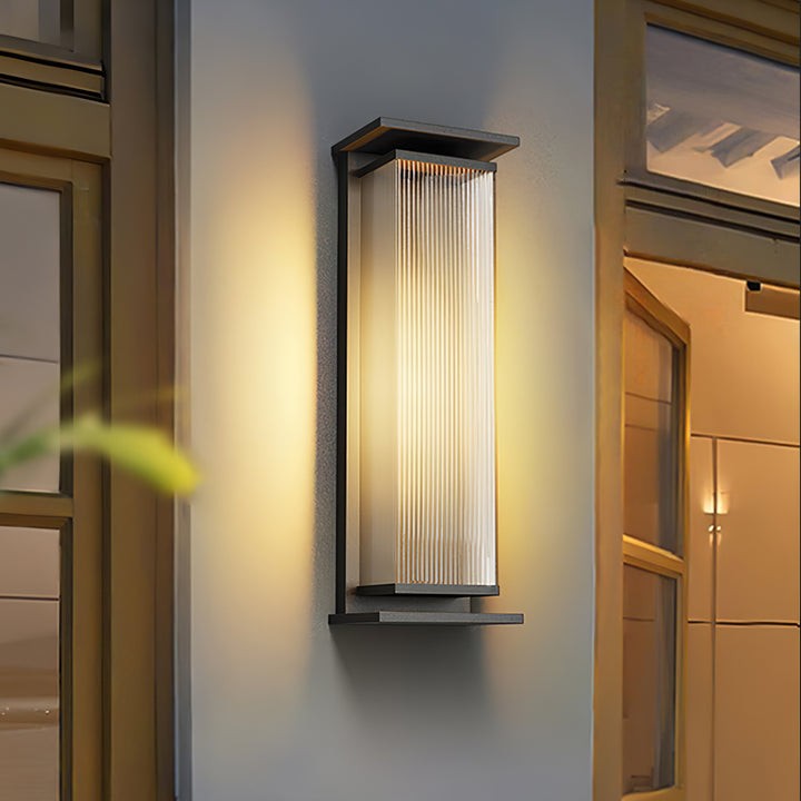 Solar-Powered Rectangular Outdoor Wall Sconce