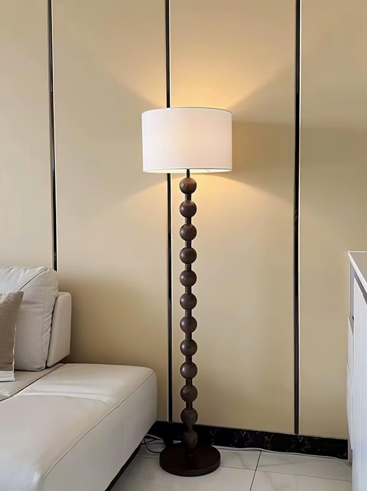 Solid Ash Wood Barbell Floor Lamp