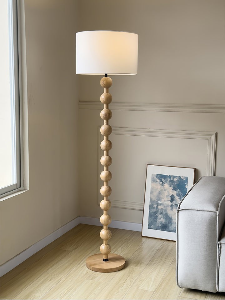 Solid Ash Wood Barbell Floor Lamp