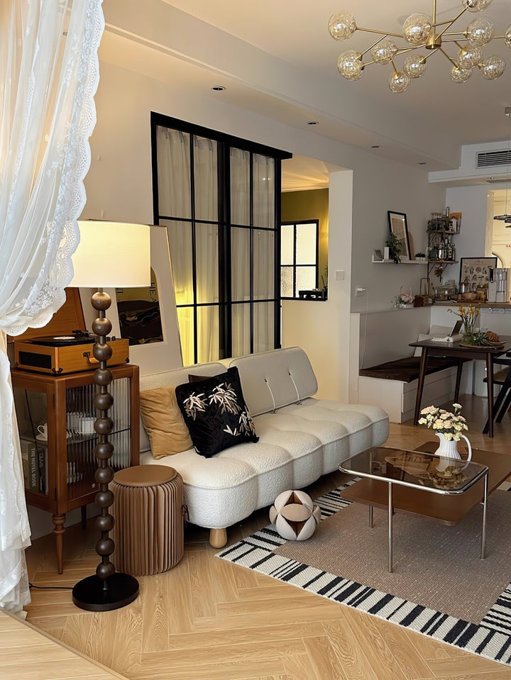 Solid Ash Wood Barbell Floor Lamp