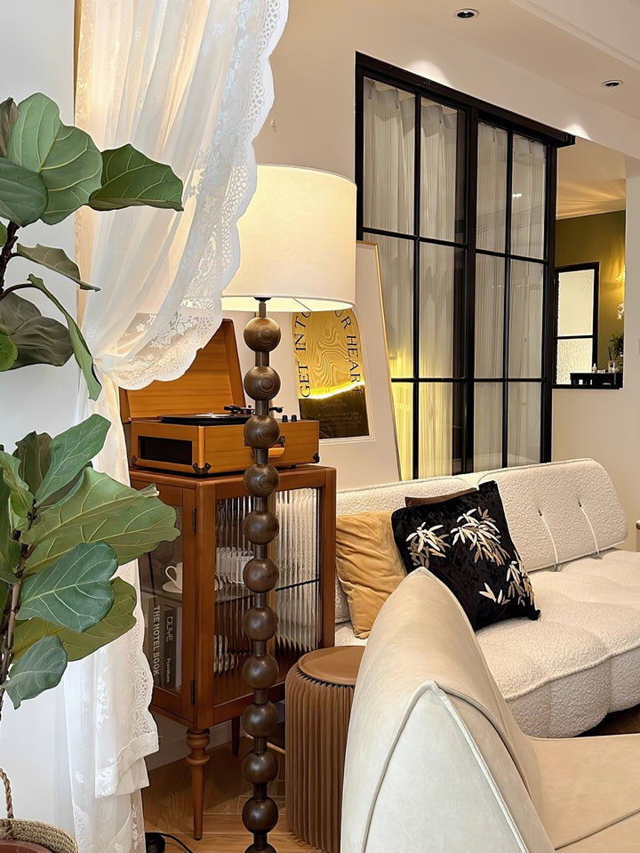 Solid Ash Wood Barbell Floor Lamp