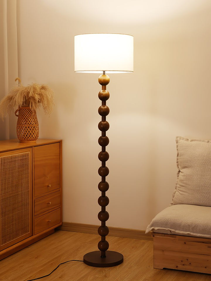 Solid Ash Wood Barbell Floor Lamp
