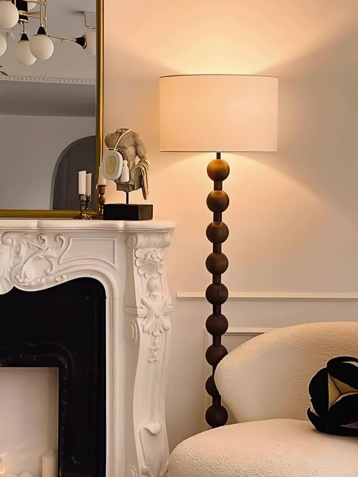 Solid Ash Wood Barbell Floor Lamp
