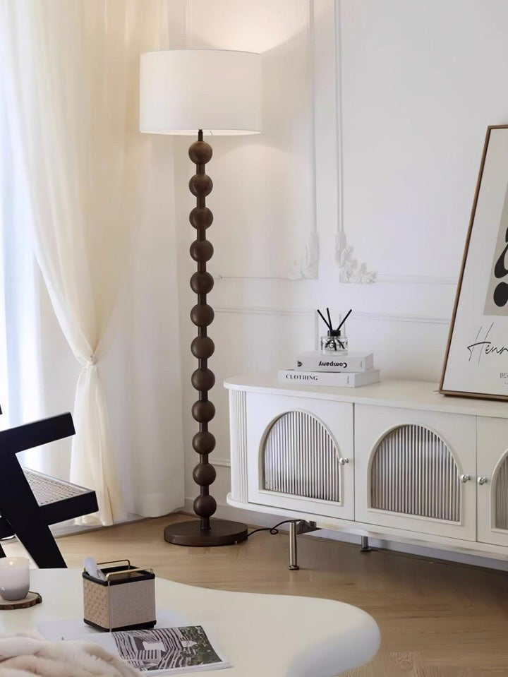 Solid Ash Wood Barbell Floor Lamp