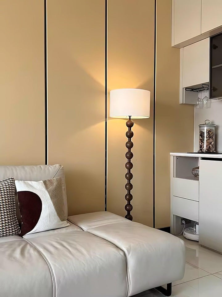 Solid Ash Wood Barbell Floor Lamp