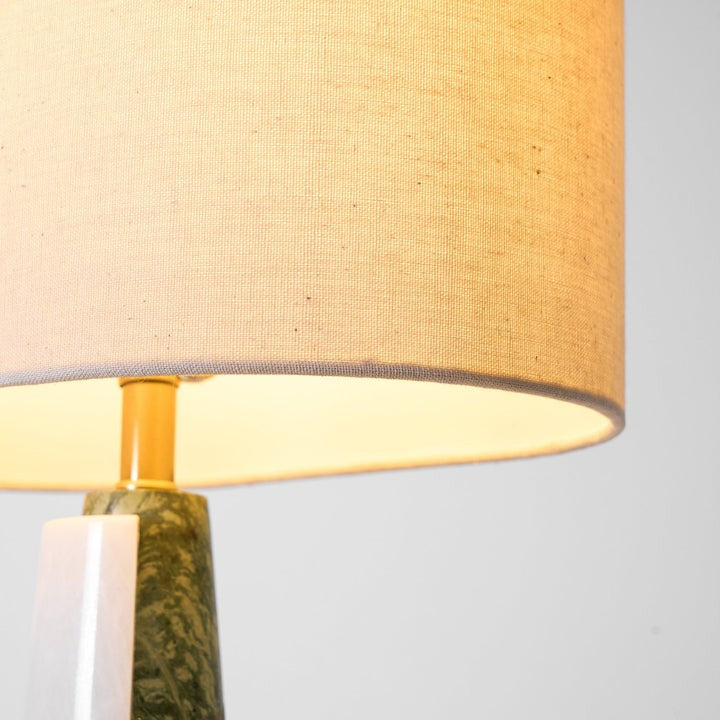 Solid Marble Base Table Lamp with Fabric Shade