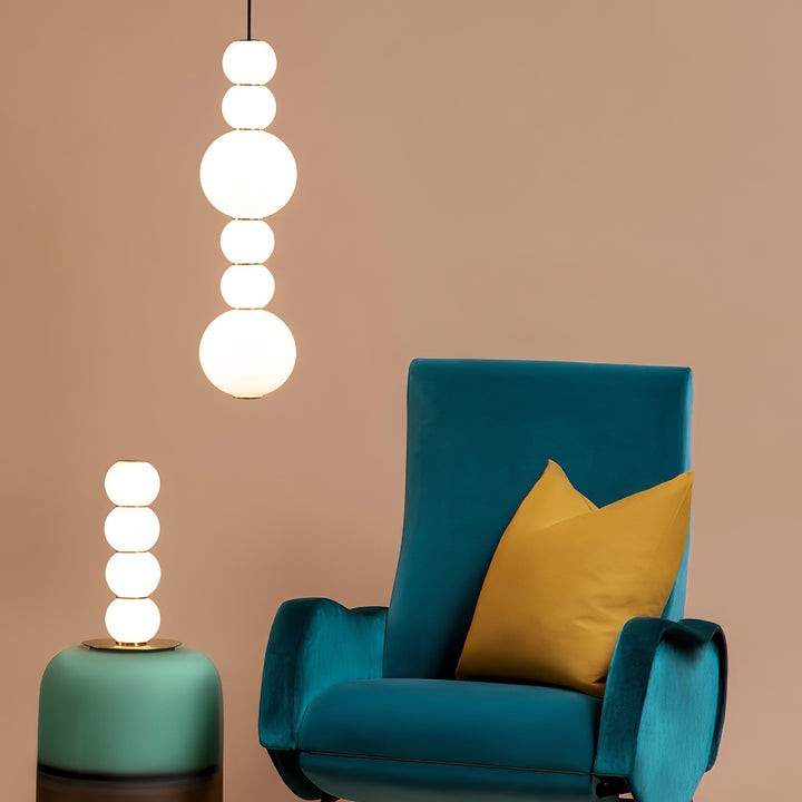 Stacked Double Glass Globe Pendant Light