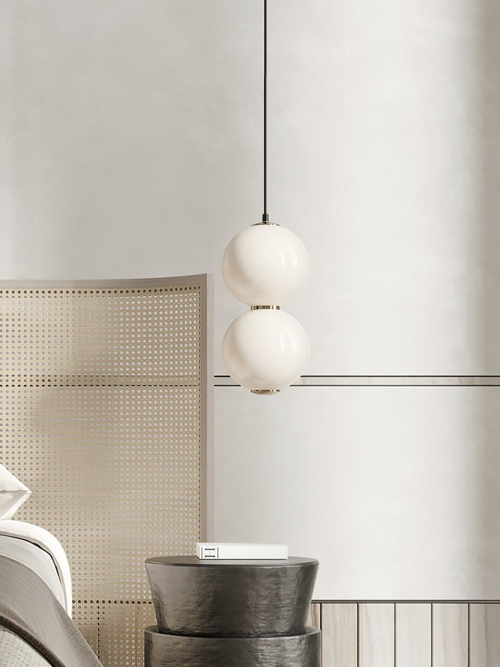 Stacked Double Glass Globe Pendant Light