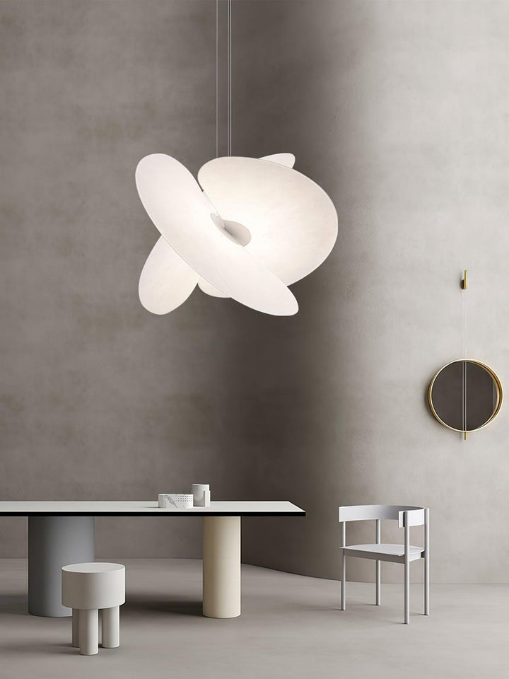 Triple-Fan Rice Paper Pendant Light