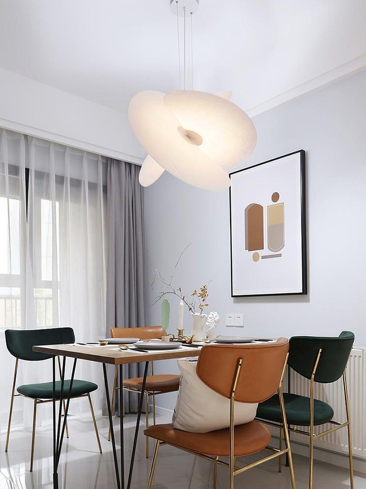 Triple-Fan Rice Paper Pendant Light