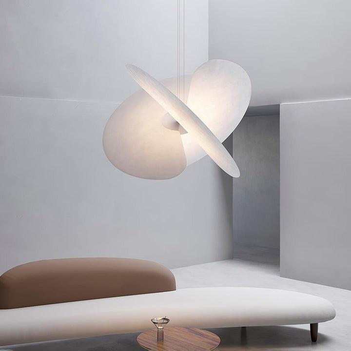 Triple-Fan Rice Paper Pendant Light