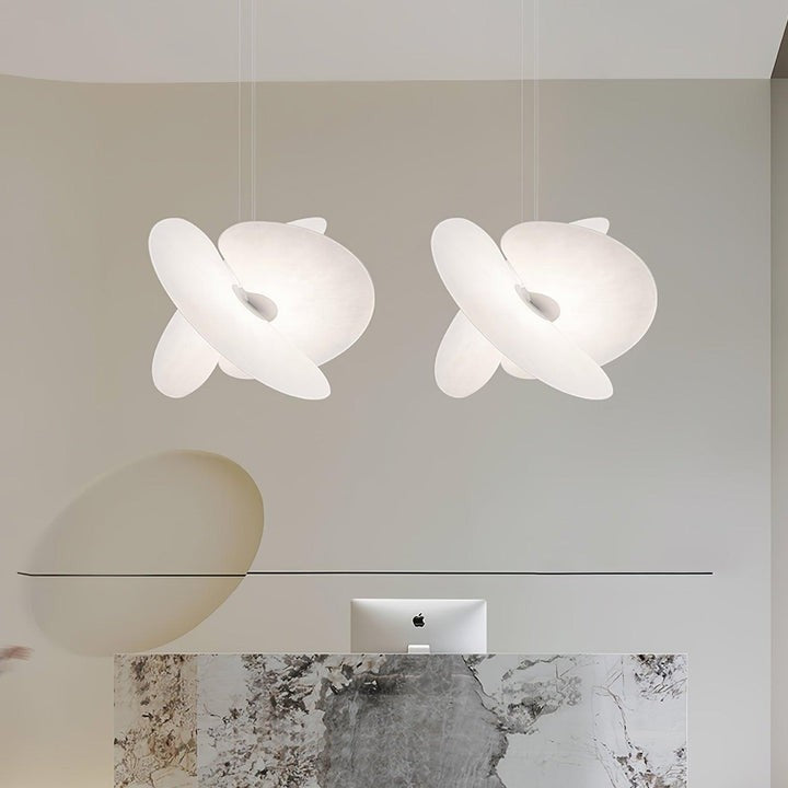 Triple-Fan Rice Paper Pendant Light