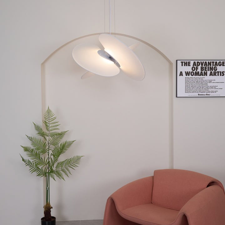 Triple-Fan Rice Paper Pendant Light