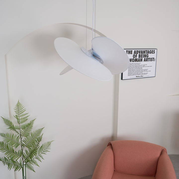 Triple-Fan Rice Paper Pendant Light