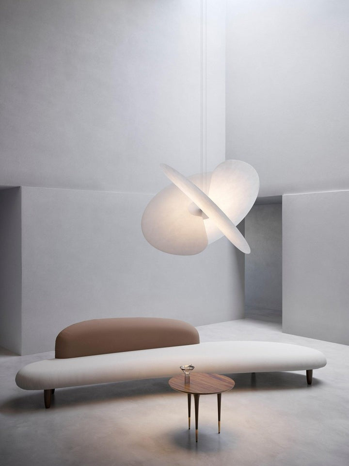 Triple-Fan Rice Paper Pendant Light