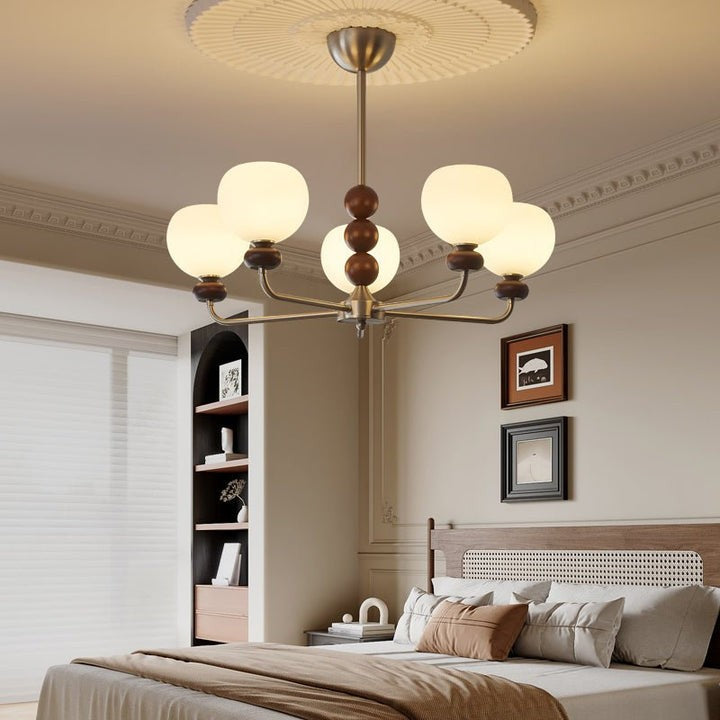 Walnut Orb Modern Ceiling Chandelier