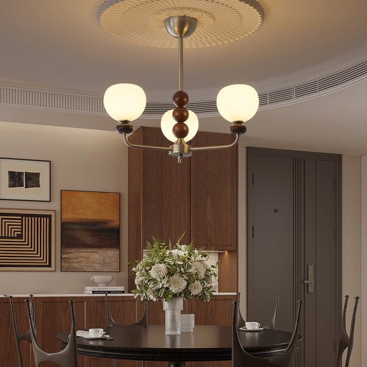 Walnut Orb Modern Ceiling Chandelier