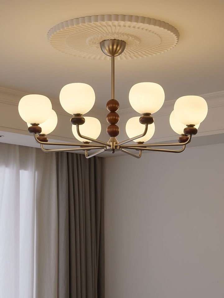 Walnut Orb Modern Ceiling Chandelier