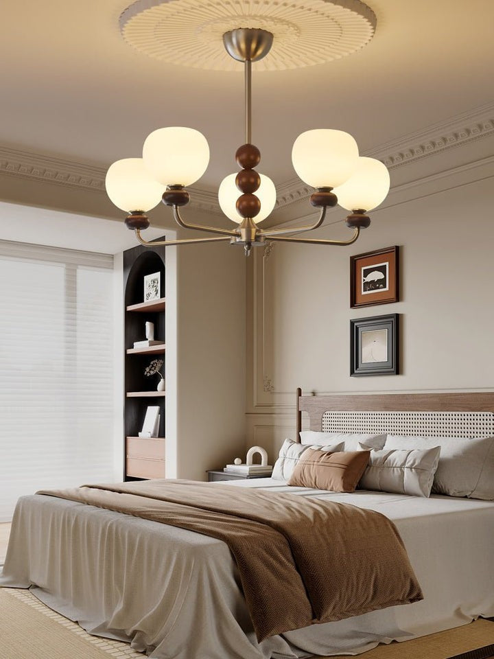 Walnut Orb Modern Ceiling Chandelier