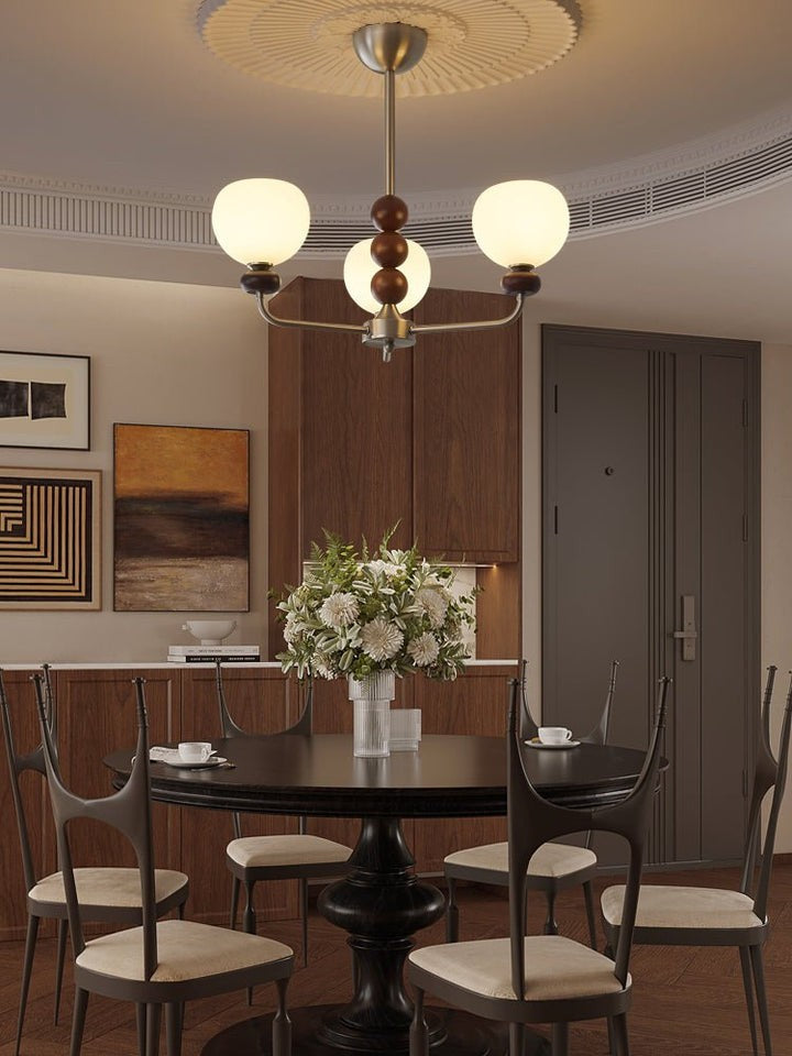 Walnut Orb Modern Ceiling Chandelier