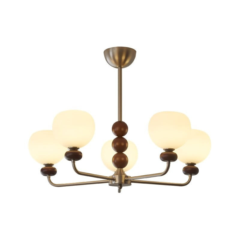 Walnut Orb Modern Ceiling Chandelier