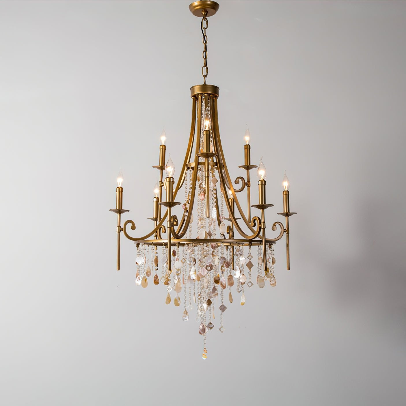 Waterfall Shell & Crystal Chandelier