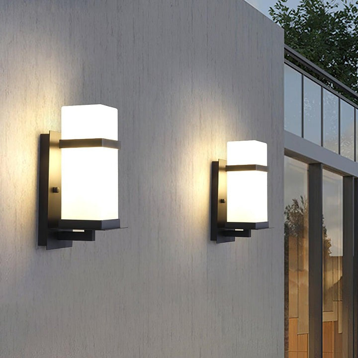 Weatherproof Outdoor Wall Sconce with Glass Shade
