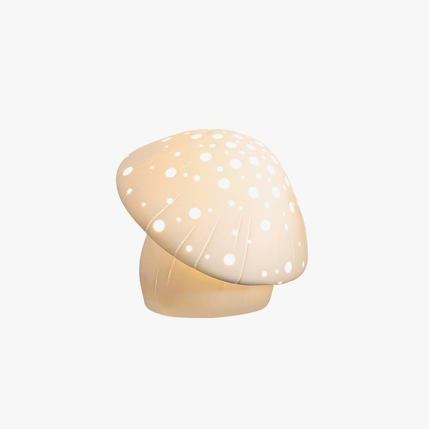 White Ceramic Mushroom LED Table Lamp