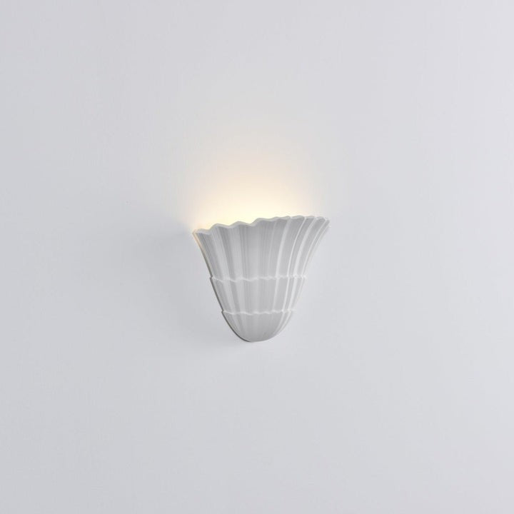 White Fan-Shaped LED Wall Sconce