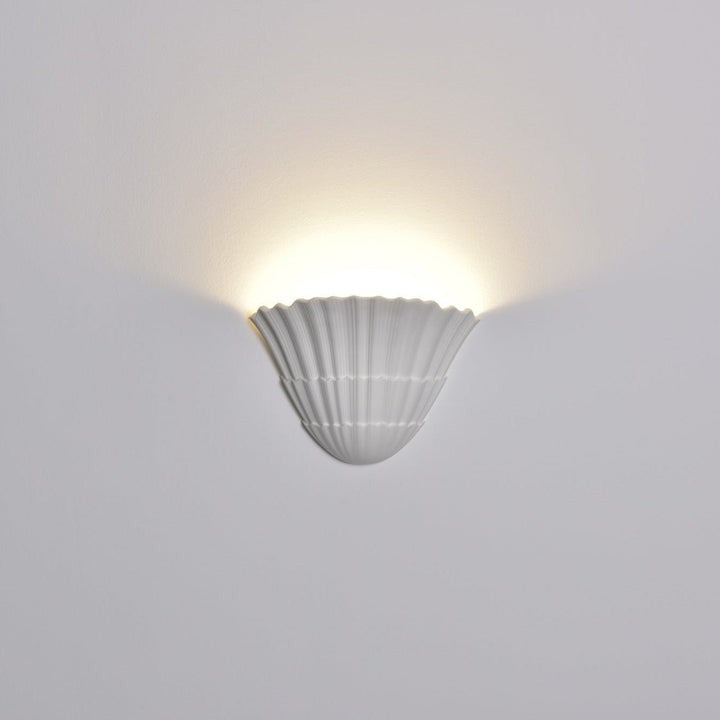 White Fan-Shaped LED Wall Sconce
