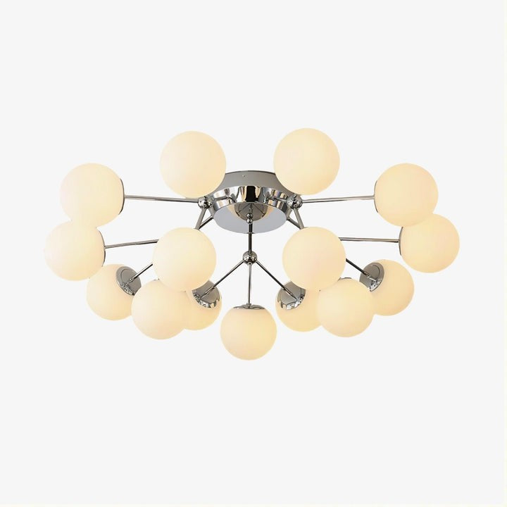 White Glass Orb Cluster Ceiling Light Fixture