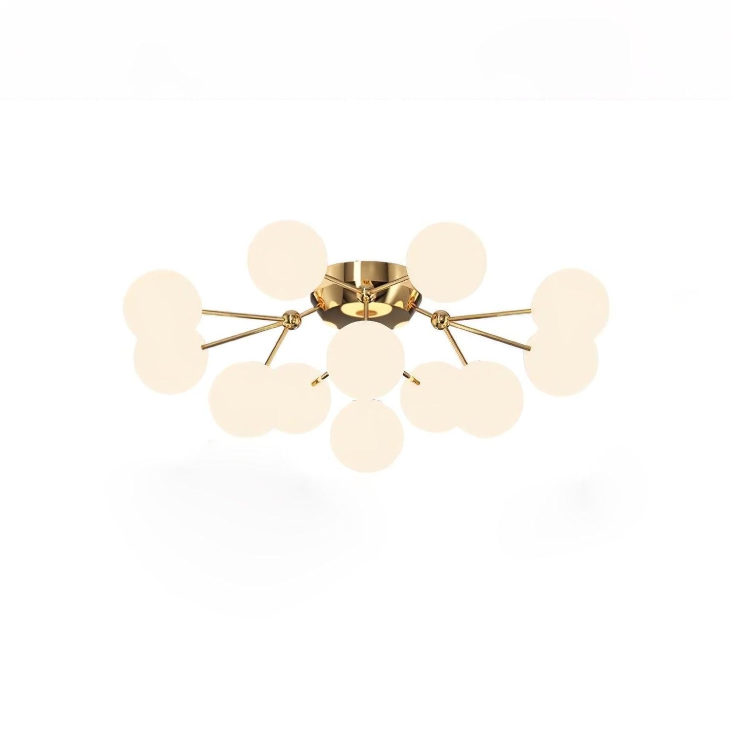 White Glass Orb Cluster Ceiling Light Fixture