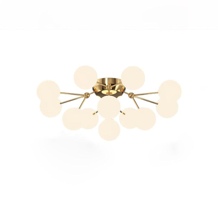 White Glass Orb Cluster Ceiling Light Fixture