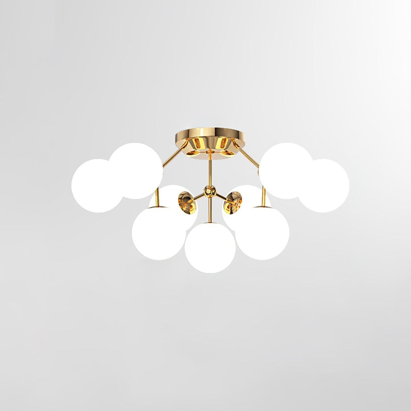 White Glass Orb Cluster Ceiling Light Fixture