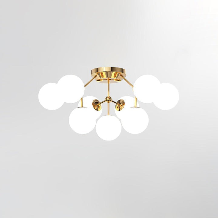 White Glass Orb Cluster Ceiling Light Fixture