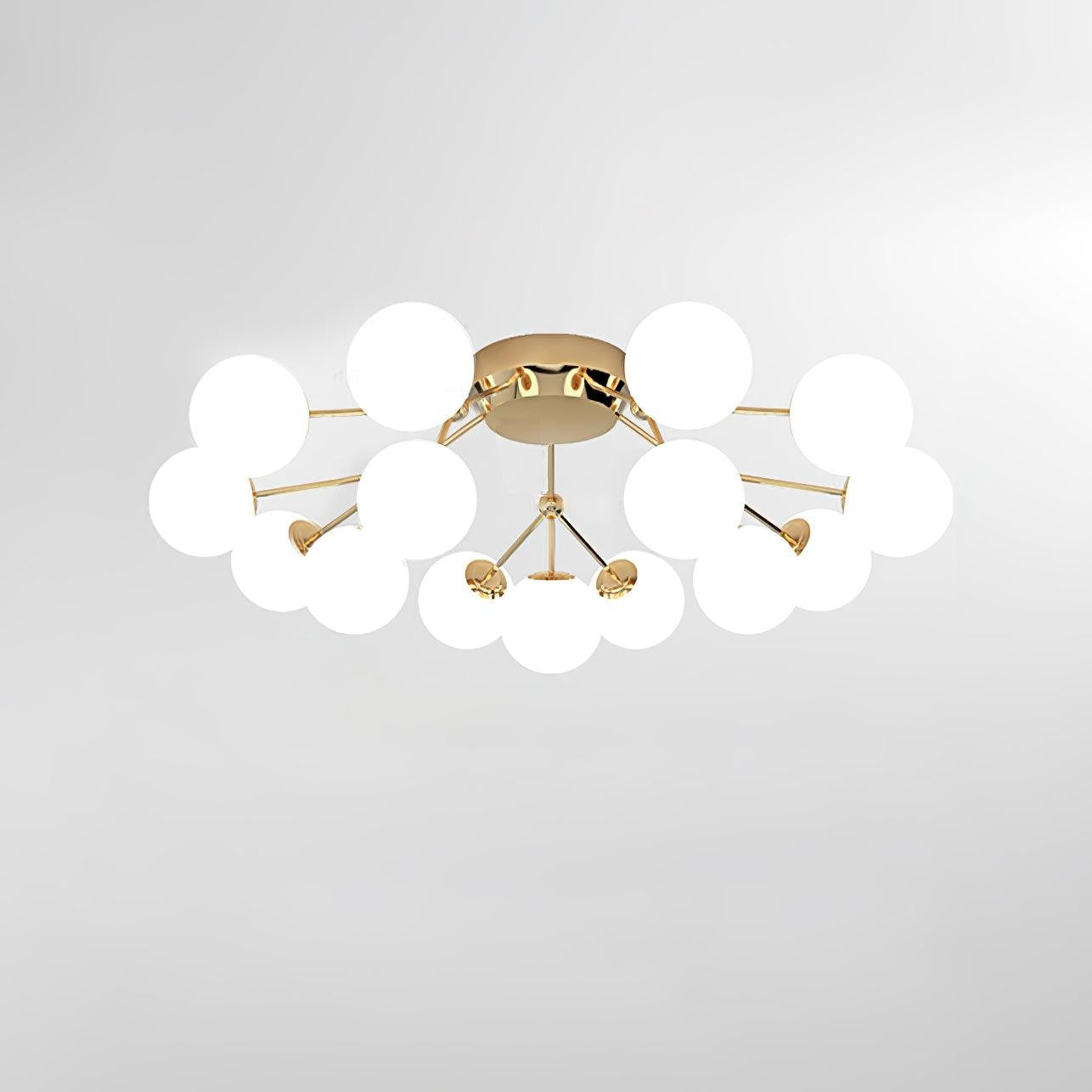 White Glass Orb Cluster Ceiling Light Fixture