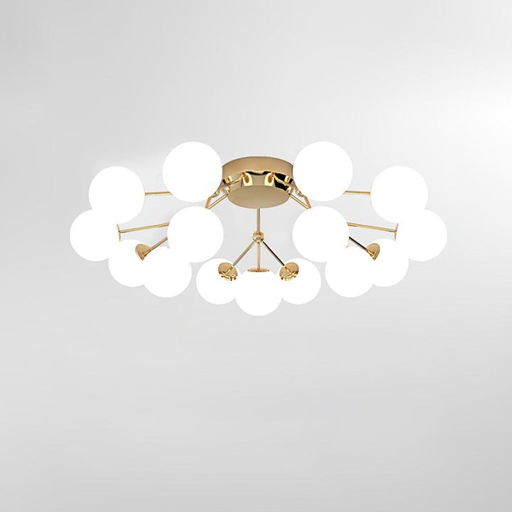 White Glass Orb Cluster Ceiling Light Fixture