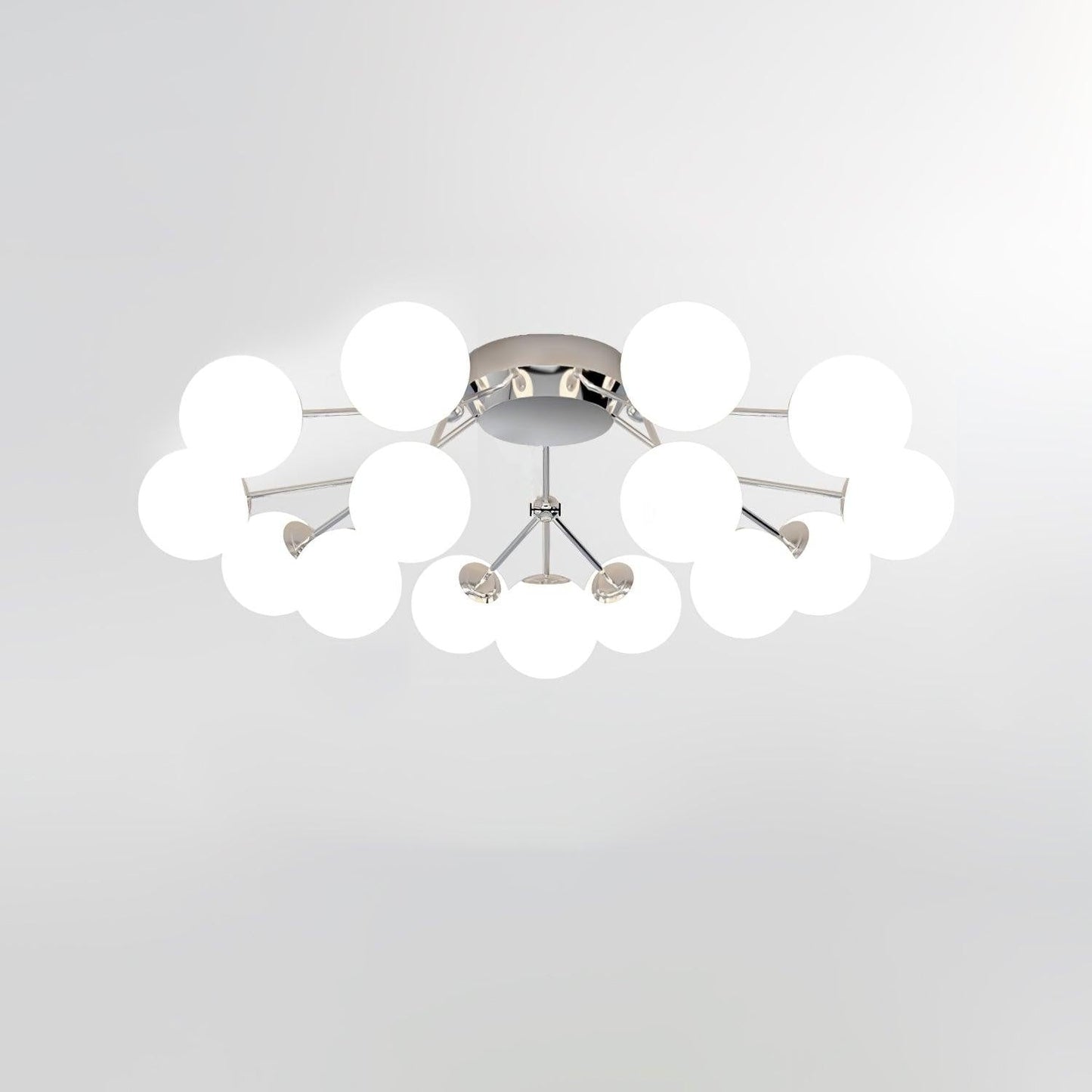 White Glass Orb Cluster Ceiling Light Fixture
