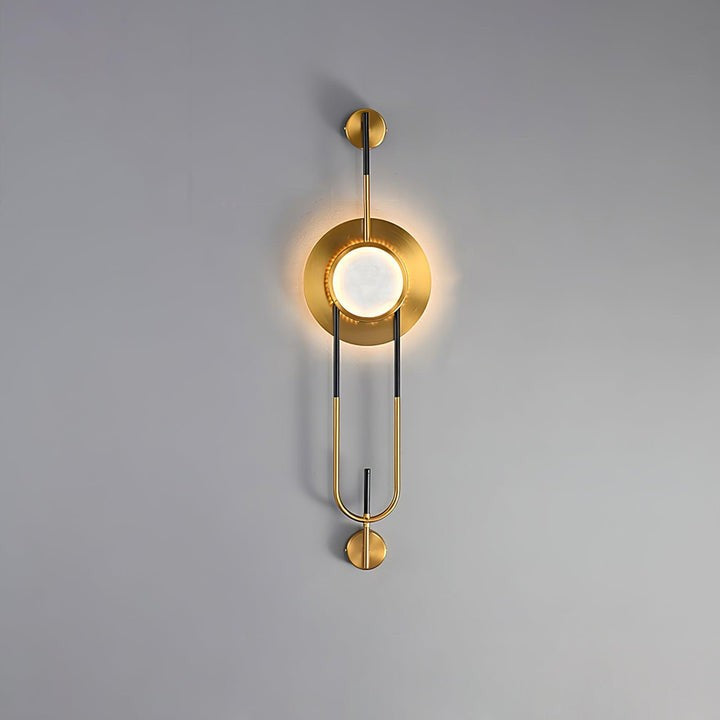 White Marble Circular Wall Sconce with Integrated LED