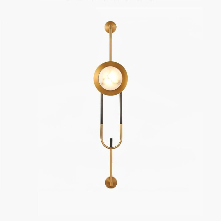 White Marble Circular Wall Sconce with Integrated LED