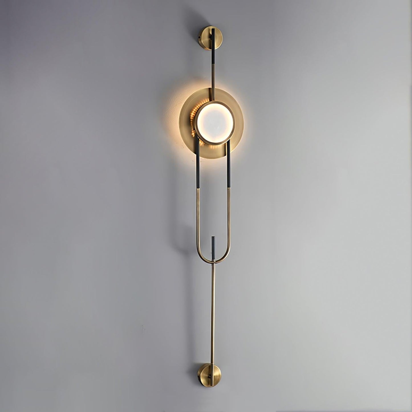 White Marble Circular Wall Sconce with Integrated LED