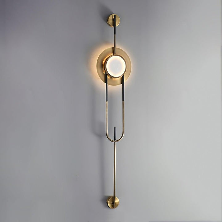 White Marble Circular Wall Sconce with Integrated LED