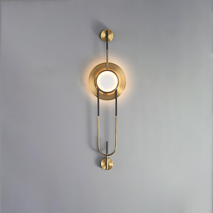 White Marble Circular Wall Sconce with Integrated LED