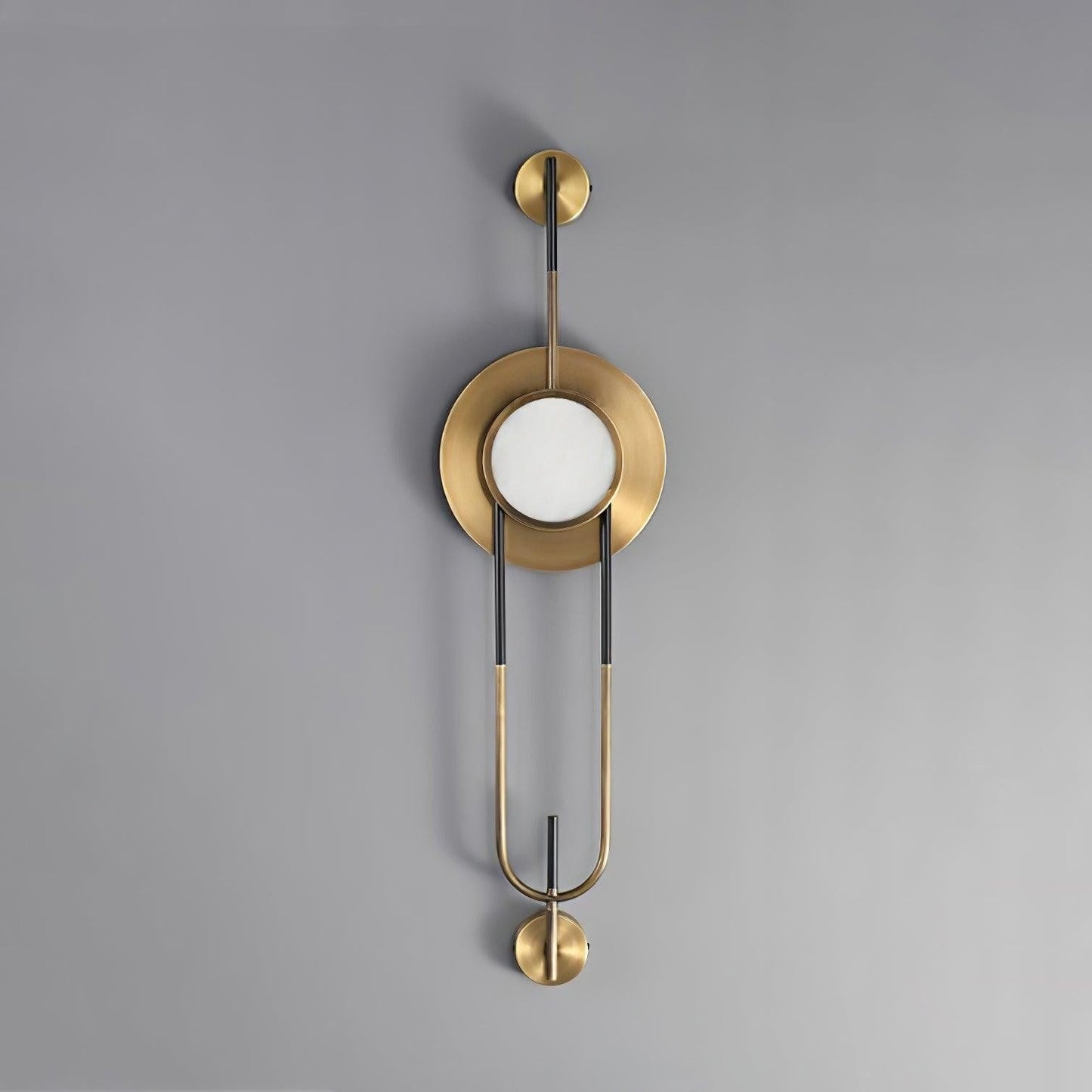 White Marble Circular Wall Sconce with Integrated LED