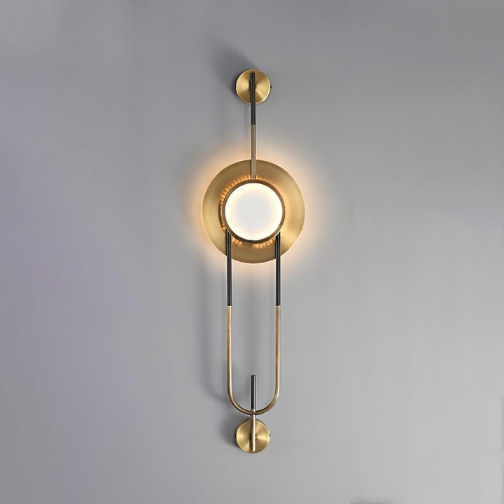White Marble Circular Wall Sconce with Integrated LED