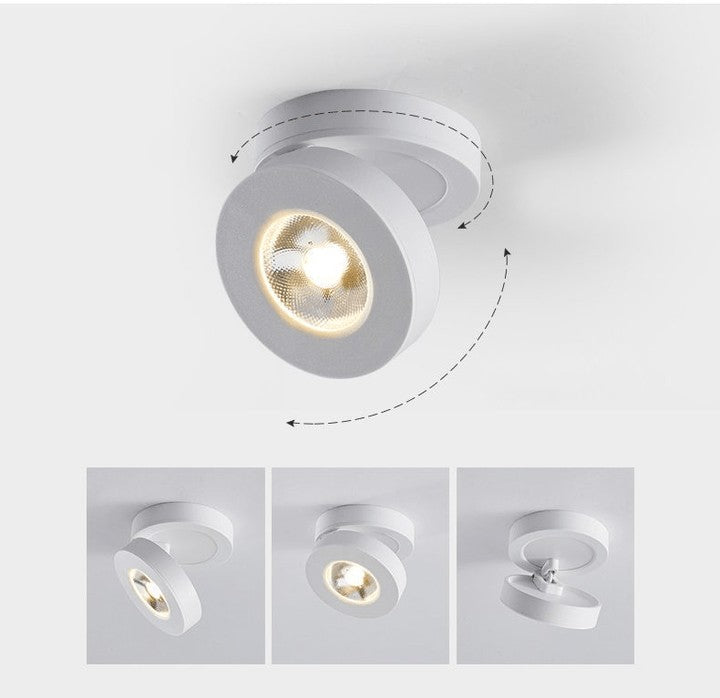 360° Rotating Round LED Ceiling Downlight with 90° Tilt