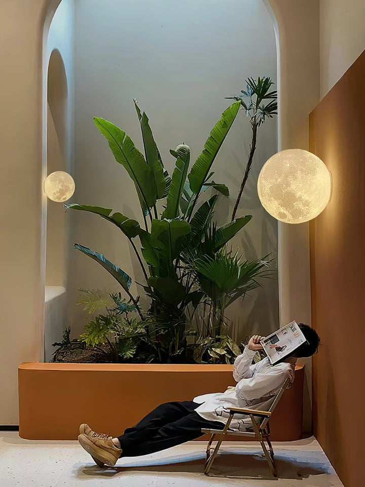 3D Lunar Wall Lamp - Moonlight Ambiance